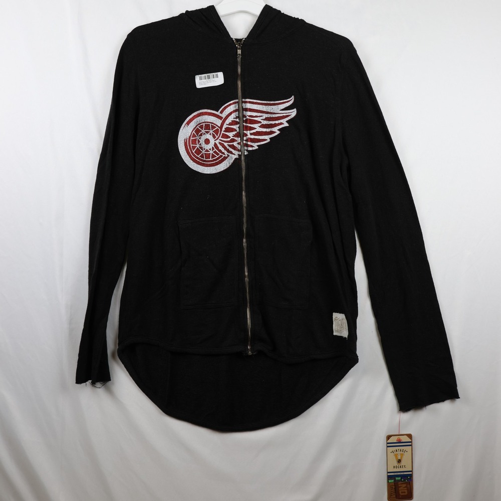 Detroit Red‎ Wings Jacket Womens Large NHL Hockey Retro Quad Blend Zip Up